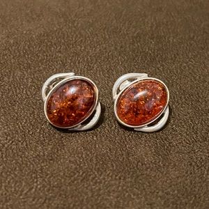 Silver Studs Gemstone Studs Earrings Gems Antique Jewelry Vintage Bling Stud